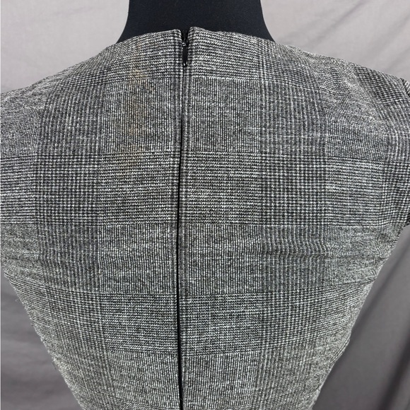 HM Classic Plaid Sheath Career Workwear Office Chic Tailored Pencil Dress Small - Picture 6 of 10
